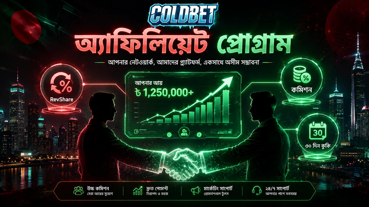 ColdBet Partners অ্যাফিলিয়েট প্রোগ্রাম, কমিশন ও আয়, বাংলাদেশি উদ্যোক্তা, রেভশেয়ার মডেল