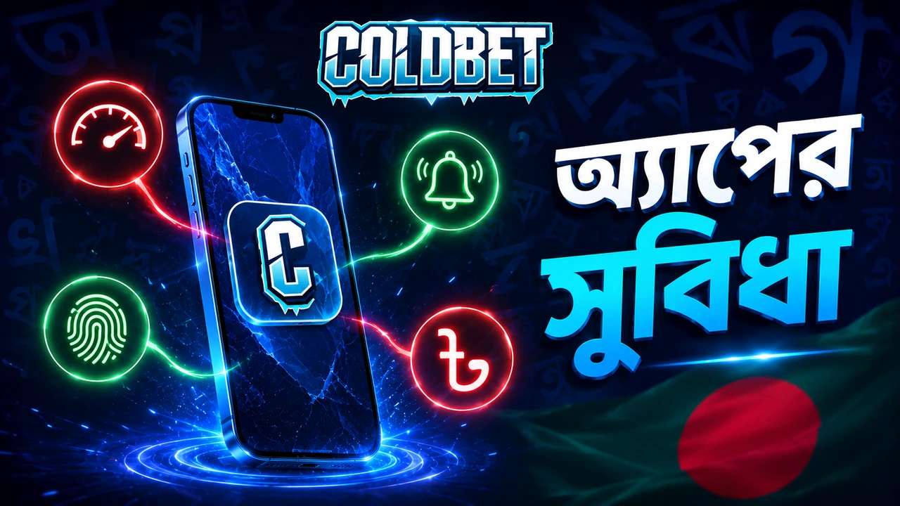 ColdBet অ্যাপের সুবিধা, দ্রুত লোড, পুশ নোটিফিকেশন, বায়োমেট্রিক লগইন, বিডিটি