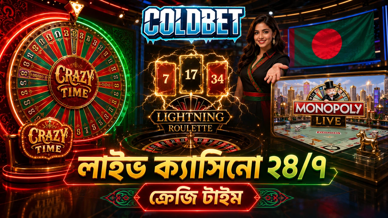 ColdBet লাইভ ক্যাসিনো, ক্রেজি টাইম, লাইটনিং রুলেট, ২৪/৭ লাইভ ডিলার, বাংলাদেশ