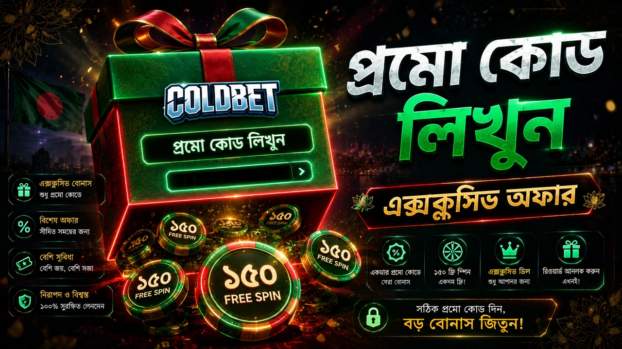 ColdBet প্রমো কোড প্রবেশ, ১৫০ ফ্রি স্পিন ও বিশেষ বোনাস, রেজিস্ট্রেশন ফর্মে কোড ব্যবহার, আলাদা পুরস্কার