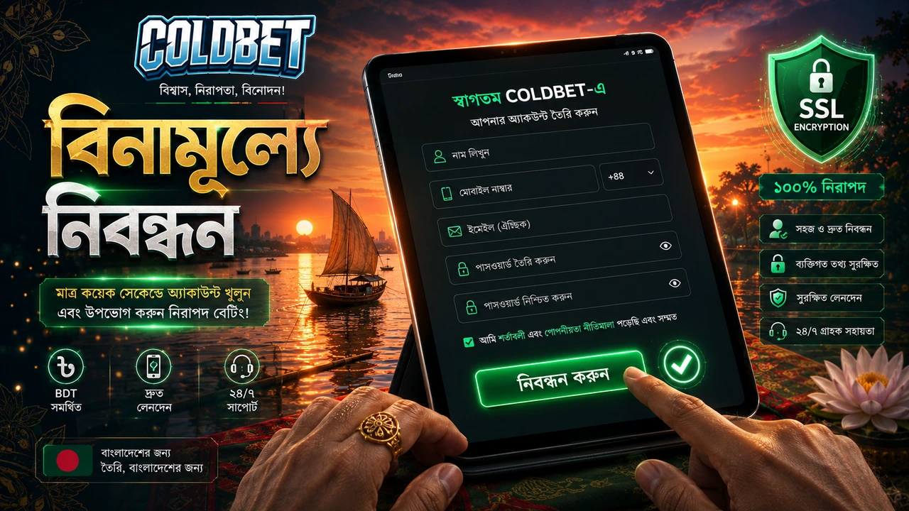 ColdBet রেজিস্ট্রেশন ফর্ম, বিডিটি সাপোর্ট, এসএসএল নিরাপত্তা, সহজ সাইন আপ, বাংলাদেশ